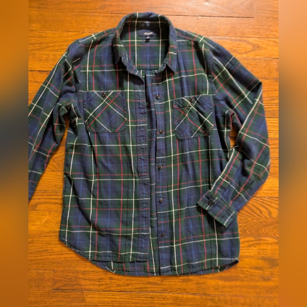 Madewell Colorful Button Down Flannel Size M